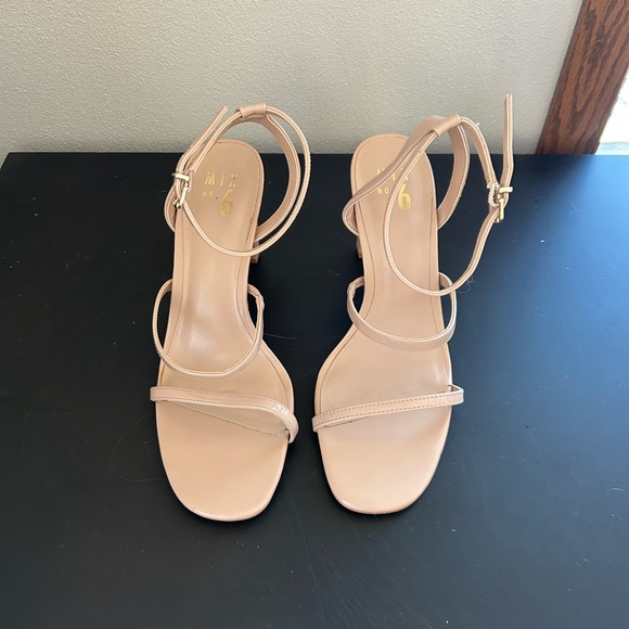 Mix No. 6 Aliciana Nude Strappy Sandal Heels - Picture 3 of 6